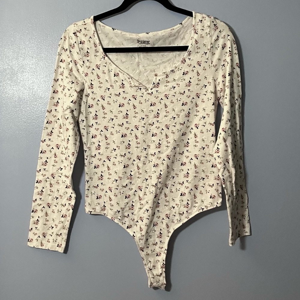 VS pink floral bodysuit